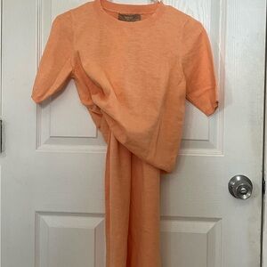 Free People Peach Sweater and Skirt Set